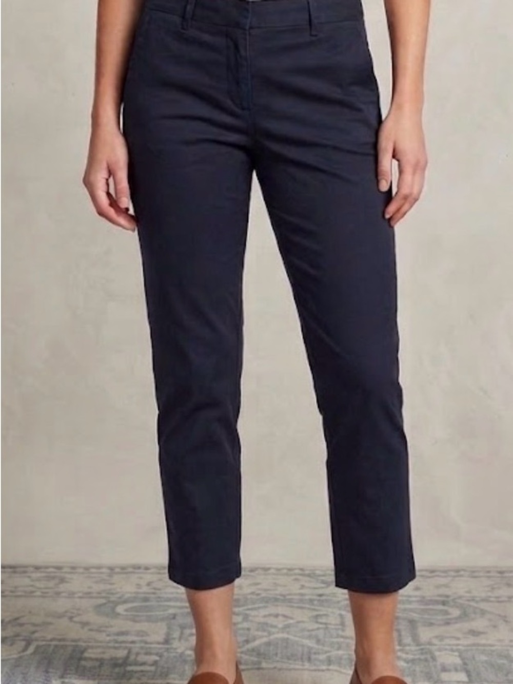 Tommy Hilfiger Navy Cropped Straight-Leg Jeans